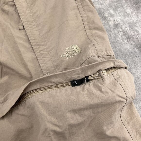 North Face Pants Men Large 34W x 32L‎ Tan Convertible Shorts Cargo Hike Nylon - Picture 3 of 14